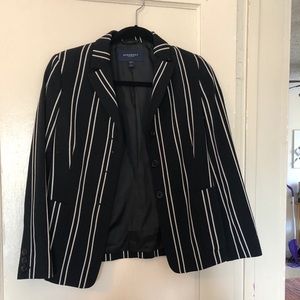 Burberry Black and White Striped Blazer